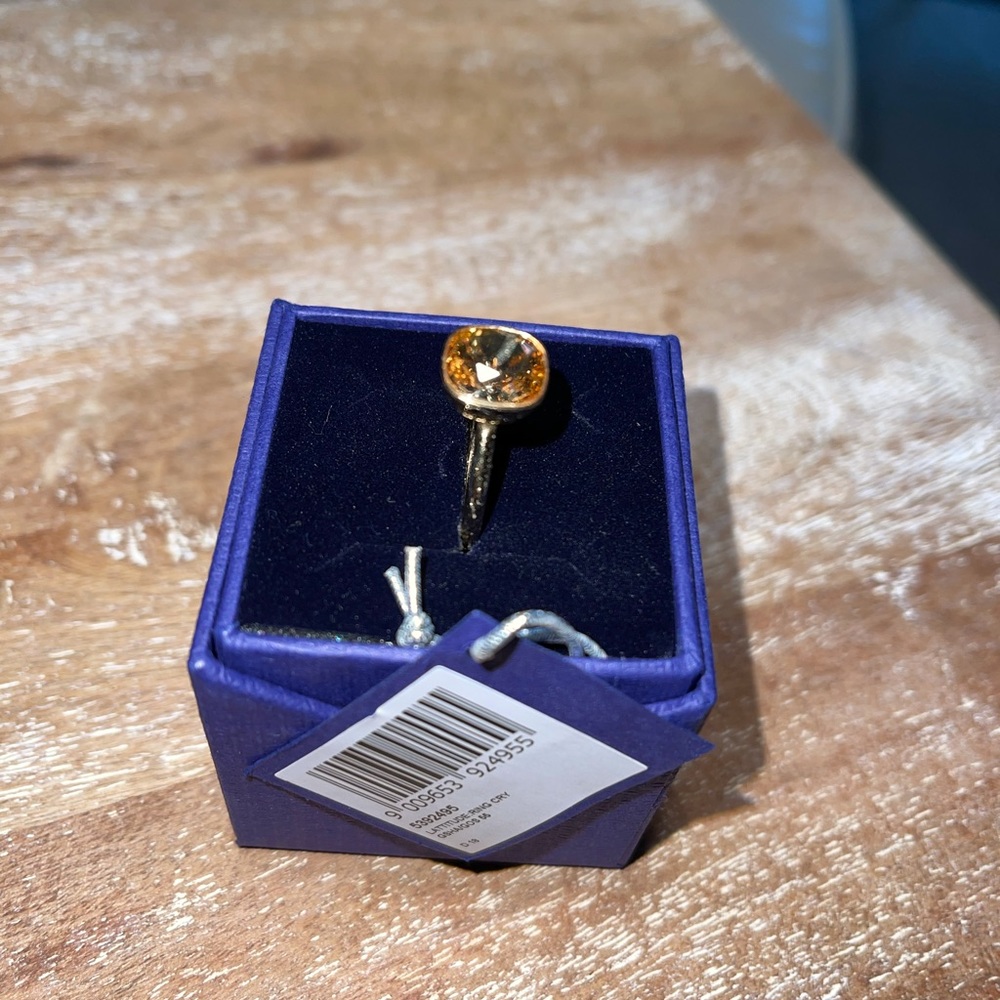 Swarovski Crystal "Latitude" Ring in Gold Plate